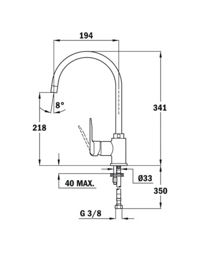 Смеситель для кухни Teka IN 995 хром/черный металлик 53995120Q
