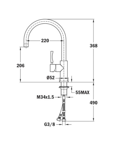 Смеситель для кухни Teka INX 915 749150200