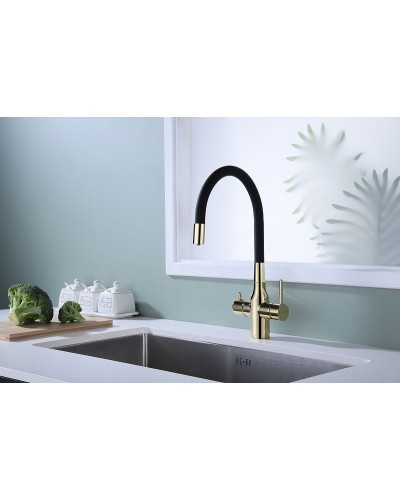 Смеситель для кухни Paulmark Salix Sa213419-G Золото