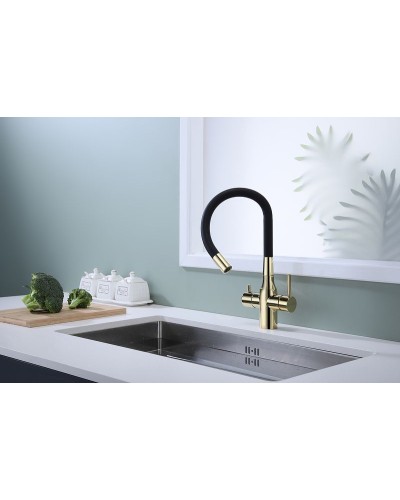 Смеситель для кухни Paulmark Salix Sa213419-G Золото