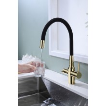 Смеситель для кухни Paulmark Salix Sa213419-G Золото