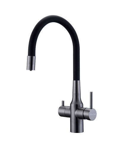 Смеситель для кухни Paulmark Salix Sa213419-GM Вороненая сталь