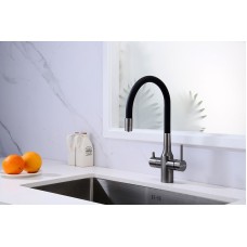 Смеситель для кухни Paulmark Salix Sa213419-GM Вороненая сталь