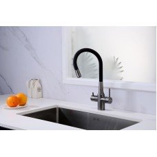 Смеситель для кухни Paulmark Salix Sa213419-GM Вороненая сталь