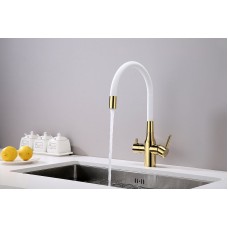 Смеситель для кухни Paulmark Salix Sa213419-Gw Золото Белый