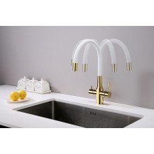 Смеситель для кухни Paulmark Salix Sa213419-Gw Золото Белый