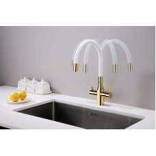 Смеситель для кухни Paulmark Salix Sa213419-Gw Золото Белый