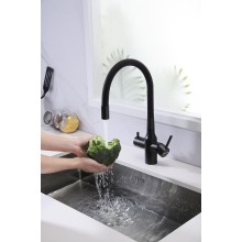 Смеситель для кухни Paulmark Salix Sa213419-418 Черный металлик