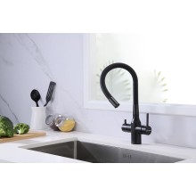 Смеситель для кухни Paulmark Salix Sa213419-418 Черный металлик