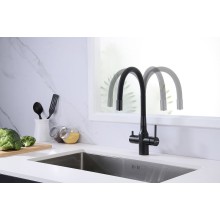 Смеситель для кухни Paulmark Salix Sa213419-418 Черный металлик