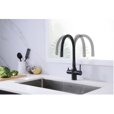 Смеситель для кухни Paulmark Salix Sa213419-418 Черный металлик