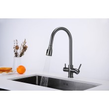 Смеситель для кухни Paulmark Lange La214212-GM Вороненая сталь