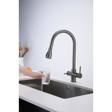 Смеситель для кухни Paulmark Lange La214212-GM Вороненая сталь