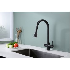 Смеситель для кухни Paulmark Lange La214212-418 Черный металлик