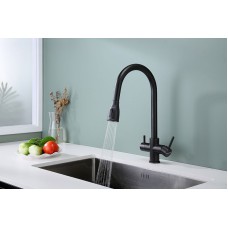 Смеситель для кухни Paulmark Lange La214212-418 Черный металлик