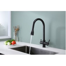 Смеситель для кухни Paulmark Lange La214212-418 Черный металлик