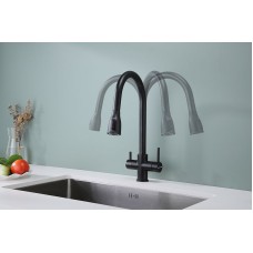 Смеситель для кухни Paulmark Lange La214212-418 Черный металлик