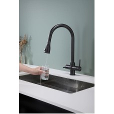 Смеситель для кухни Paulmark Lange La214212-418 Черный металлик