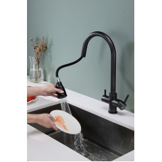 Смеситель для кухни Paulmark Lange La214212-418 Черный металлик