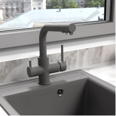 Смеситель для кухни Lemark Comfort LM3061PGS Серый шелк