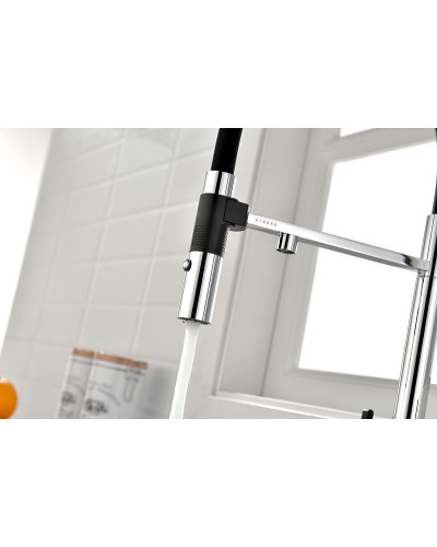 Смеситель для кухни Paulmark Gravity Gr213188-CR Хром Черный