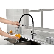 Смеситель для кухни Paulmark Gravity Gr213188-CR Хром Черный