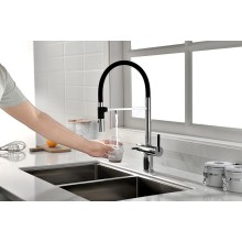 Смеситель для кухни Paulmark Gravity Gr213188-CR Хром Черный