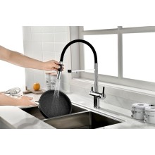 Смеситель для кухни Paulmark Gravity Gr213188-CR Хром Черный