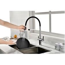 Смеситель для кухни Paulmark Gravity Gr213188-CR Хром Черный