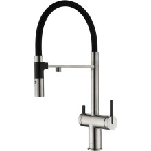 Смеситель для кухни Paulmark Gravity Gr213188-NI Никель Черный