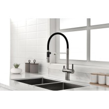 Смеситель для кухни Paulmark Gravity Gr213188-NI Никель Черный