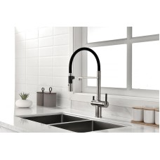 Смеситель для кухни Paulmark Gravity Gr213188-NI Никель Черный