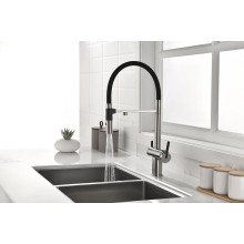 Смеситель для кухни Paulmark Gravity Gr213188-NI Никель Черный