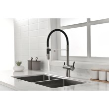 Смеситель для кухни Paulmark Gravity Gr213188-NI Никель Черный