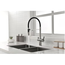 Смеситель для кухни Paulmark Gravity Gr213188-NI Никель Черный