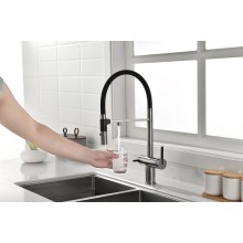 Смеситель для кухни Paulmark Gravity Gr213188-NI Никель Черный