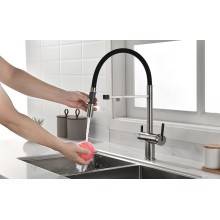 Смеситель для кухни Paulmark Gravity Gr213188-NI Никель Черный