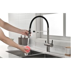 Смеситель для кухни Paulmark Gravity Gr213188-NI Никель Черный