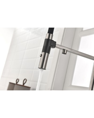 Смеситель для кухни Paulmark Gravity Gr213188-NI Никель Черный