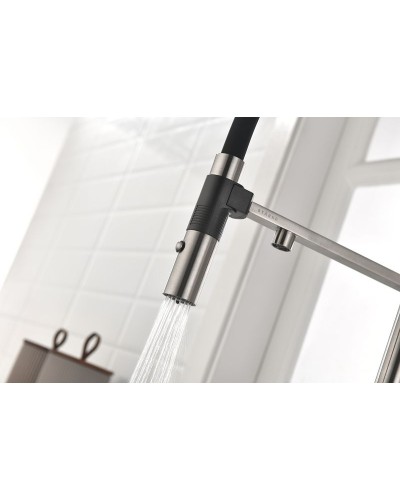 Смеситель для кухни Paulmark Gravity Gr213188-NI Никель Черный