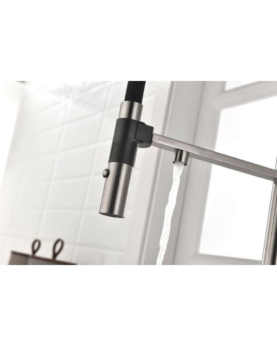 Смеситель для кухни Paulmark Gravity Gr213188-NI Никель Черный