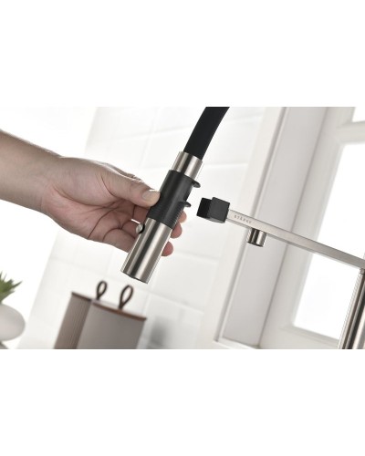 Смеситель для кухни Paulmark Gravity Gr213188-NI Никель Черный