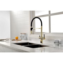 Смеситель для кухни Paulmark Gravity Gr213188-G Золото Черный