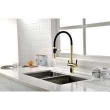 Смеситель для кухни Paulmark Gravity Gr213188-G Золото Черный