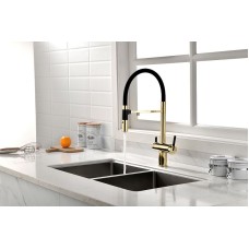 Смеситель для кухни Paulmark Gravity Gr213188-G Золото Черный