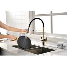 Смеситель для кухни Paulmark Gravity Gr213188-G Золото Черный