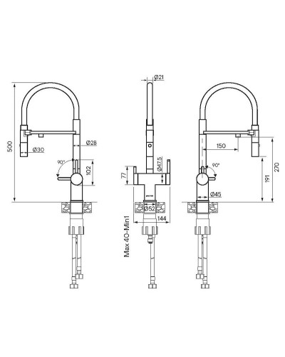 Смеситель для кухни Paulmark Gravity Gr213188-G Золото Черный