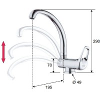 Смеситель для кухни Remer Kiss K42R Хром