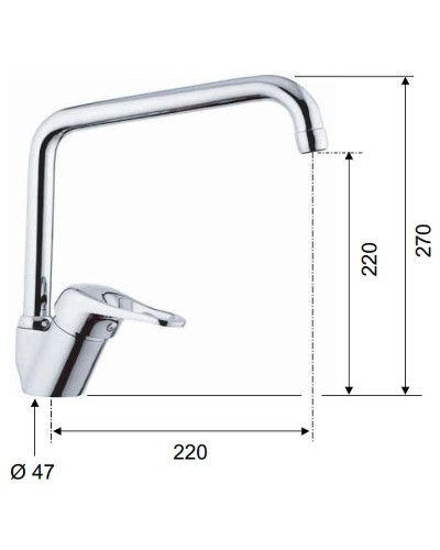 Смеситель для кухни Remer Kiss K42U Хром