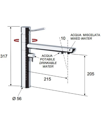 Смеситель для кухни Remer Minimal N40DW Хром